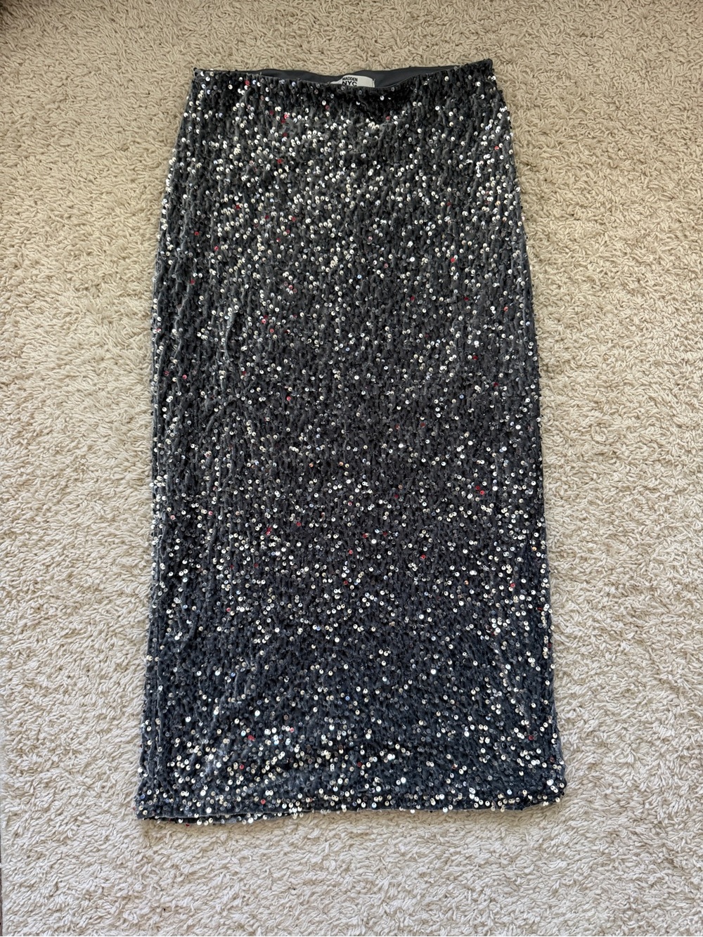 Black Sequin Maxi Skirt - Sparkle Pencil Silhouette